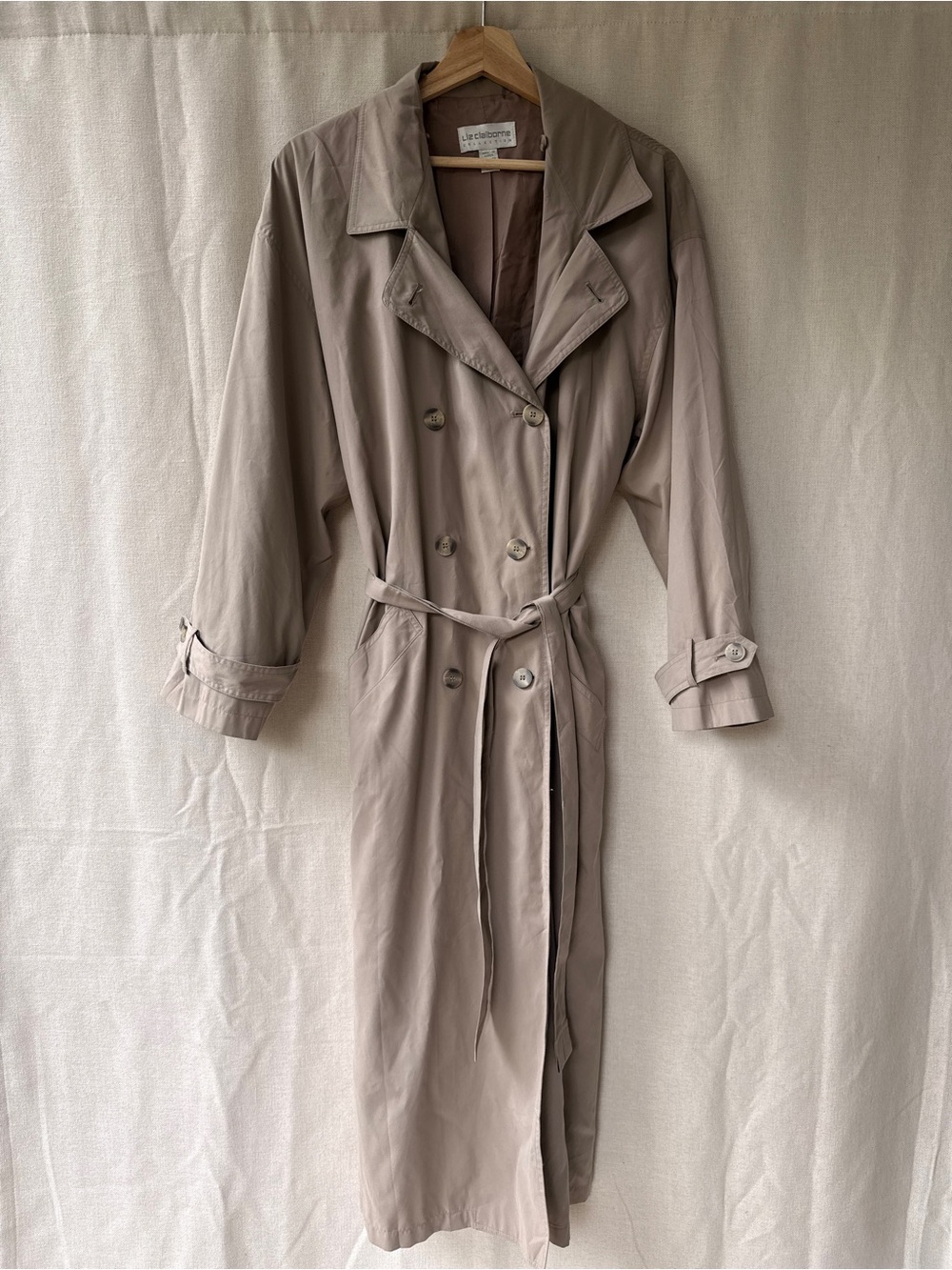 Liz Claiborne Taupe Trench Coat with Belt